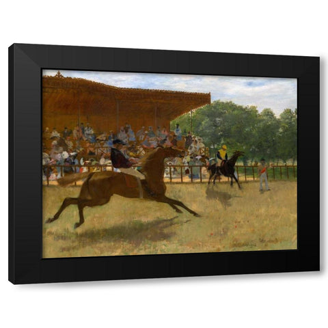 The False Start Black Modern Wood Framed Art Print by Degas, Edgar