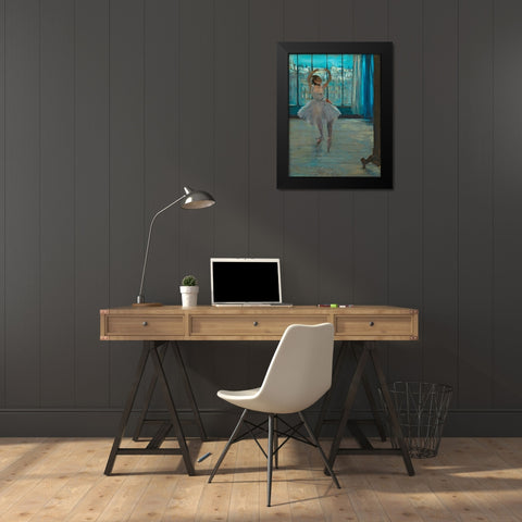 Dancer posing Black Modern Wood Framed Art Print by Degas, Edgar
