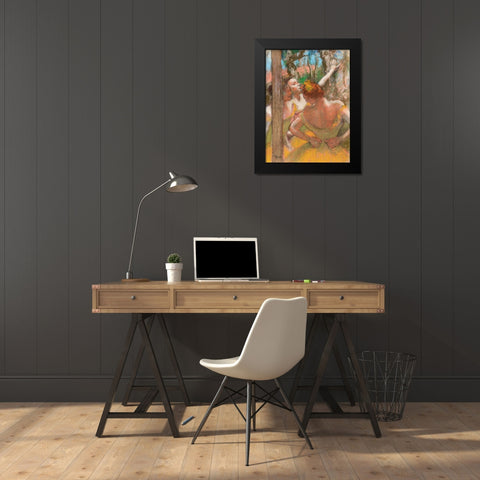 Dancers Black Modern Wood Framed Art Print by Degas, Edgar