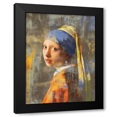 Vermeers Girl 2.0 Black Modern Wood Framed Art Print by Chestier, Eric