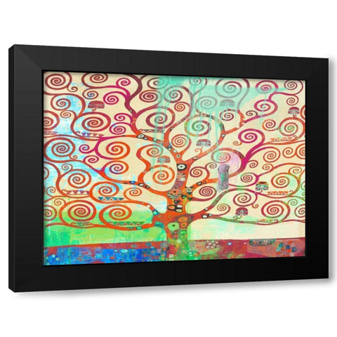 Klimts Tree 2.0 Black Modern Wood Framed Art Print with Double Matting by Chestier, Eric