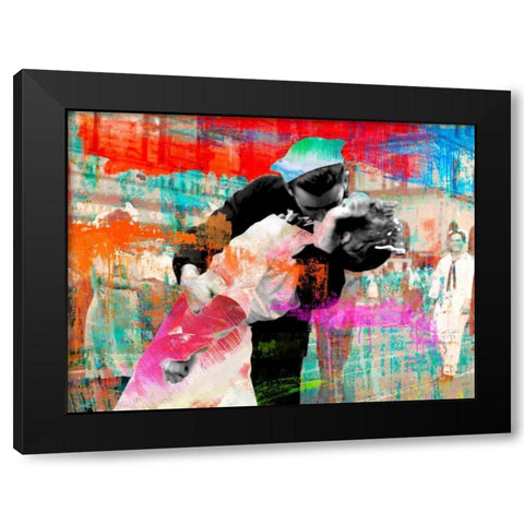 Kissing the War Goodbye 2.0 Black Modern Wood Framed Art Print by Chestier, Eric
