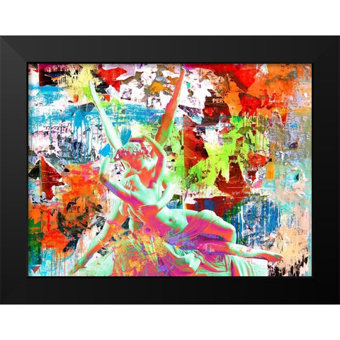 Cupid and Psyche Black Modern Wood Framed Art Print by Eric, Chestier