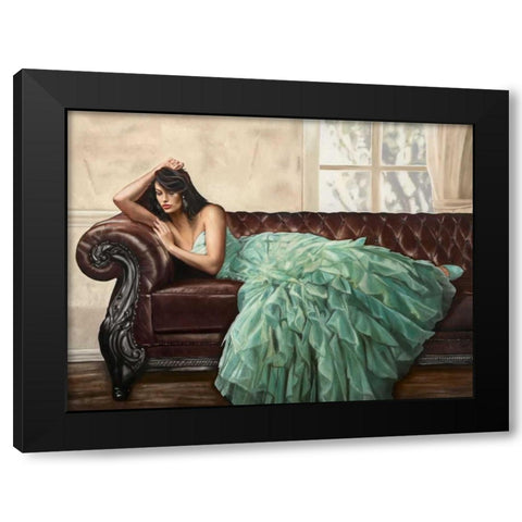 Aquamarine Beauty Black Modern Wood Framed Art Print with Double Matting by Ciccone, Emilio