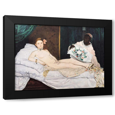 Olympia  Black Modern Wood Framed Art Print by Manet, Edouard