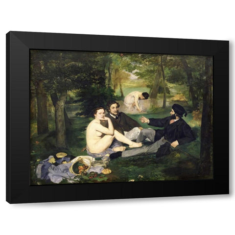 Le dejeuner sur l herbe Black Modern Wood Framed Art Print by Manet, Edouard
