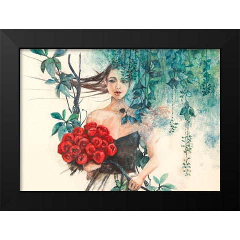 Fairy of the Roses Black Modern Wood Framed Art Print by Pagnoni, Erica