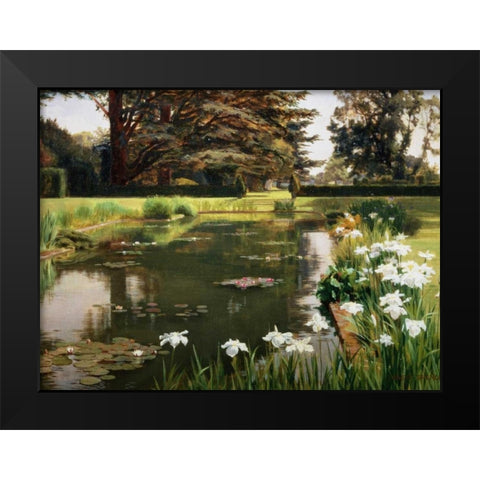 The Garden Sutton Place England Black Modern Wood Framed Art Print by Spence, Ernest