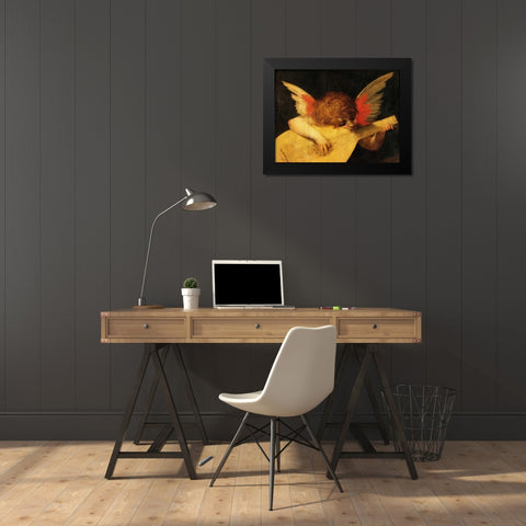 Angelo musicante (detail) Black Modern Wood Framed Art Print by Rosso Fiorentino