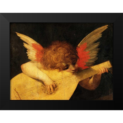 Angelo musicante (detail) Black Modern Wood Framed Art Print by Rosso Fiorentino