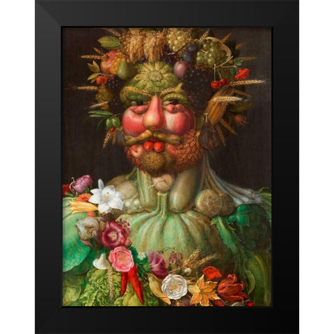 Rudolf II of Habsburg as Vertumnus Black Modern Wood Framed Art Print by Arcimboldo, Giuseppe