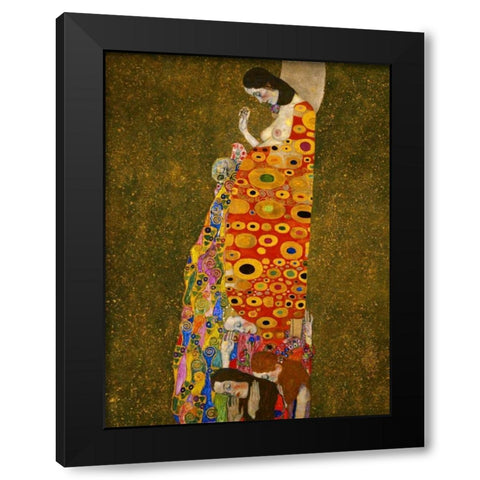 Hope Black Modern Wood Framed Art Print with Double Matting by Klimt, Gustav