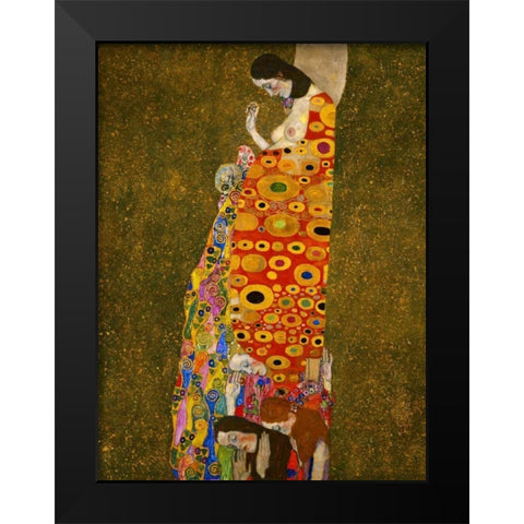 Hope Black Modern Wood Framed Art Print by Klimt, Gustav