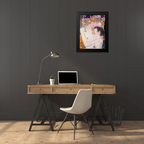 Le Tre eta della donna Black Modern Wood Framed Art Print by Klimt, Gustav