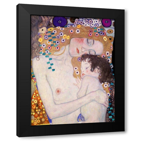Le Tre eta della donna Black Modern Wood Framed Art Print with Double Matting by Klimt, Gustav