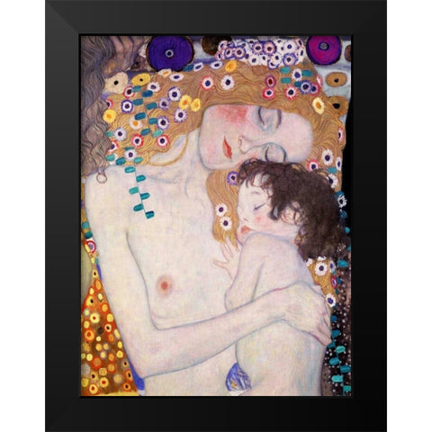 Le Tre eta della donna Black Modern Wood Framed Art Print by Klimt, Gustav