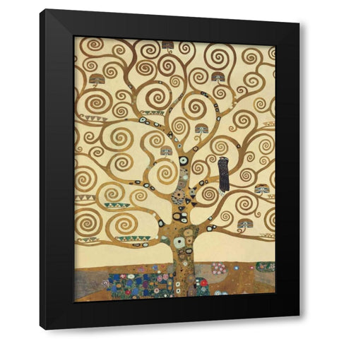 The Tree of Life Black Modern Wood Framed Art Print with Double Matting by Klimt, Gustav