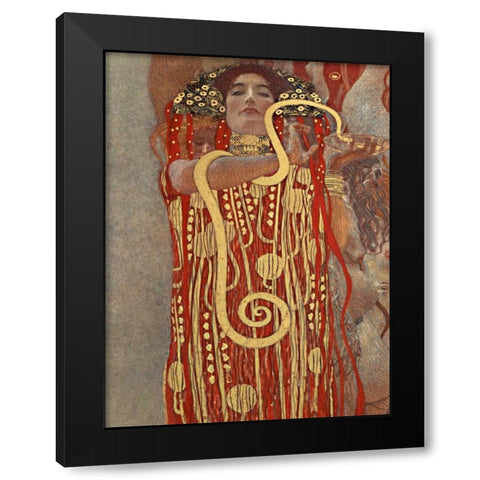 Medicina Black Modern Wood Framed Art Print by Klimt, Gustav