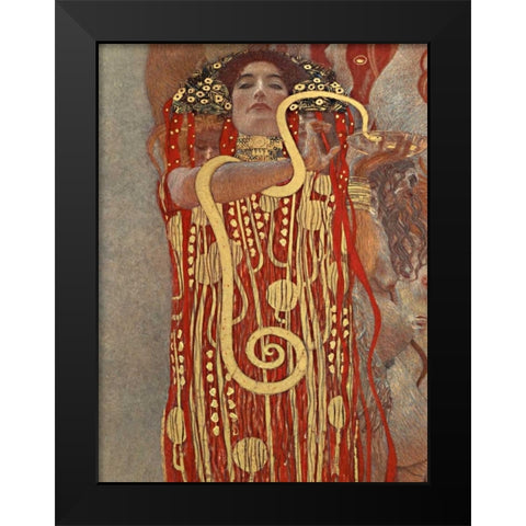 Medicina Black Modern Wood Framed Art Print by Klimt, Gustav