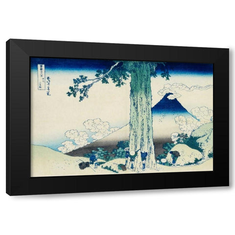 View of Mount Fuji ca. 1829-1833 Black Modern Wood Framed Art Print with Double Matting by Hokusai
