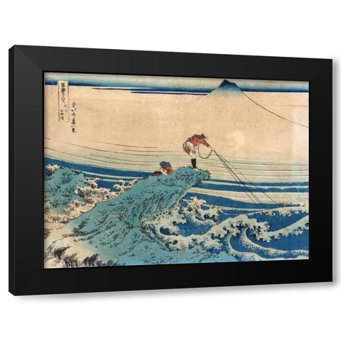Koshu kajikazawa (From 36 Views of Mount Fuji) Black Modern Wood Framed Art Print with Double Matting by Hokusai, Katsushika