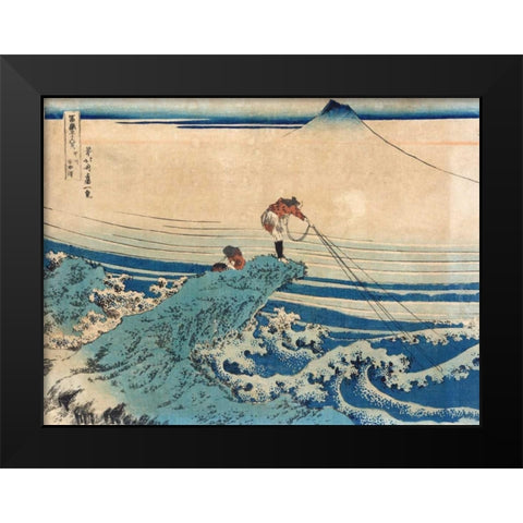 Koshu kajikazawa (From 36 Views of Mount Fuji) Black Modern Wood Framed Art Print by Hokusai, Katsushika