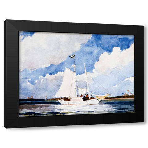 Fishing Schooner, Nassau  Black Modern Wood Framed Art Print with Double Matting by Homer, Winslow