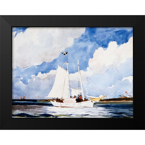 Fishing Schooner, Nassau  Black Modern Wood Framed Art Print by Homer, Winslow