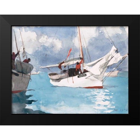 Fishing Boats, Key West Black Modern Wood Framed Art Print by Homer, Winslow