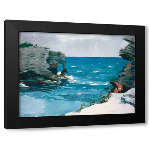 Rocky Shore, Bermuda Black Modern Wood Framed Art Print with Double Matting by Homer, Winslow
