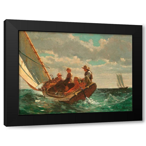Breezing Up (A Fair Wind) Black Modern Wood Framed Art Print by Homer, Winslow