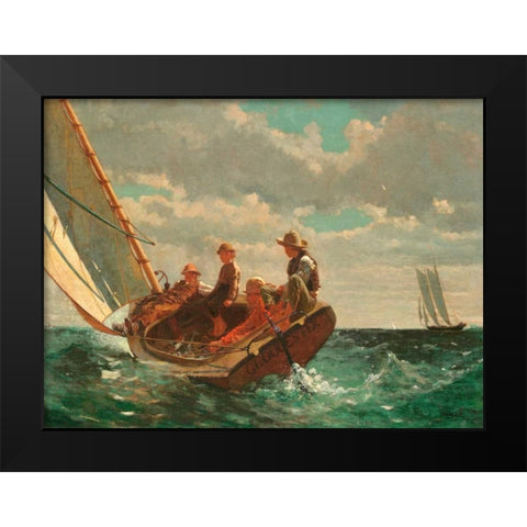Breezing Up (A Fair Wind) Black Modern Wood Framed Art Print by Homer, Winslow