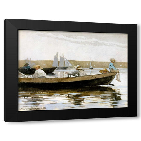 Boys in a Dory Black Modern Wood Framed Art Print by Homer, Winslow