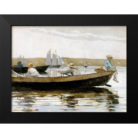 Boys in a Dory Black Modern Wood Framed Art Print by Homer, Winslow
