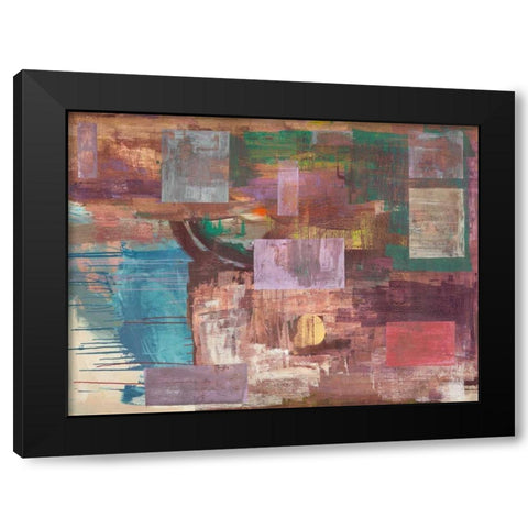 Kaleidos Black Modern Wood Framed Art Print with Double Matting by Corrado, Italo