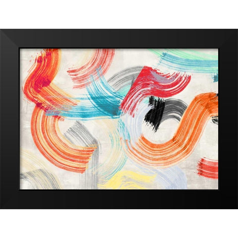 Sudden Motion Black Modern Wood Framed Art Print by Ikeda, Haru