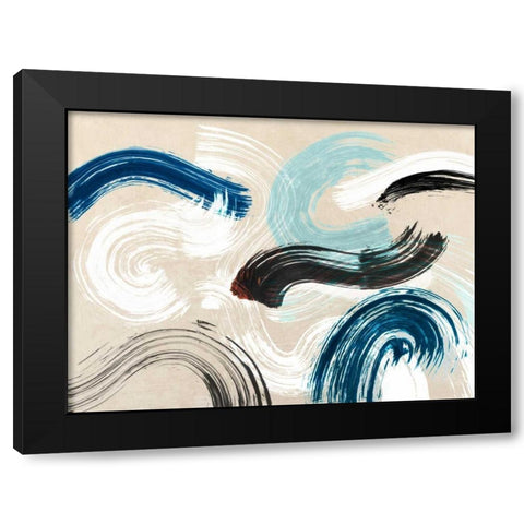 Waves Black Modern Wood Framed Art Print by Ikeda, Haru