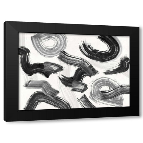Happening Black Modern Wood Framed Art Print with Double Matting by Ikeda, Haru
