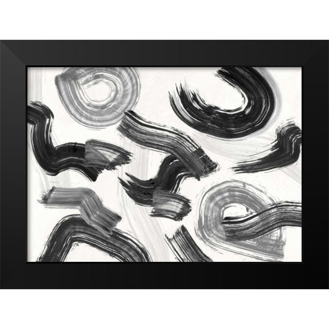 Happening Black Modern Wood Framed Art Print by Ikeda, Haru