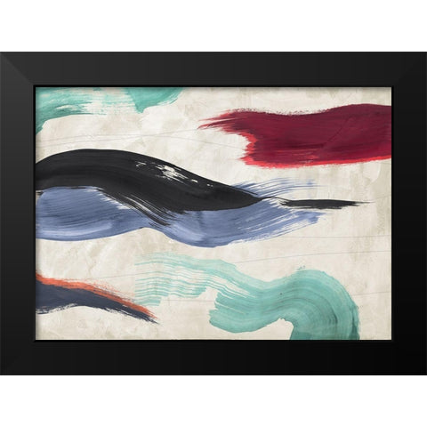 Waves of Colors Black Modern Wood Framed Art Print by Ikeda, Haru