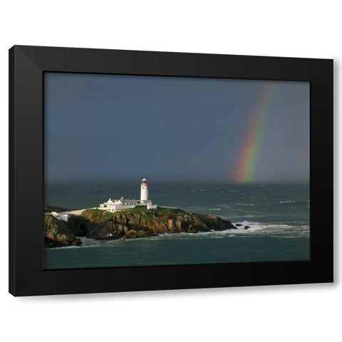 Rainbow over Fanad-Head Ireland Black Modern Wood Framed Art Print with Double Matting by Guichard, Jean