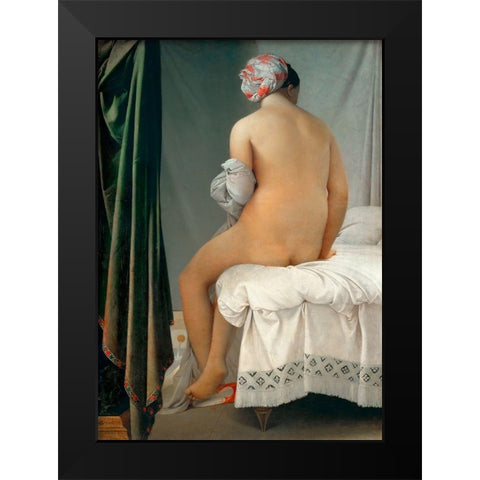 La Baigneuse Valpincon Black Modern Wood Framed Art Print by Ingres, Jean-Auguste-Dominique