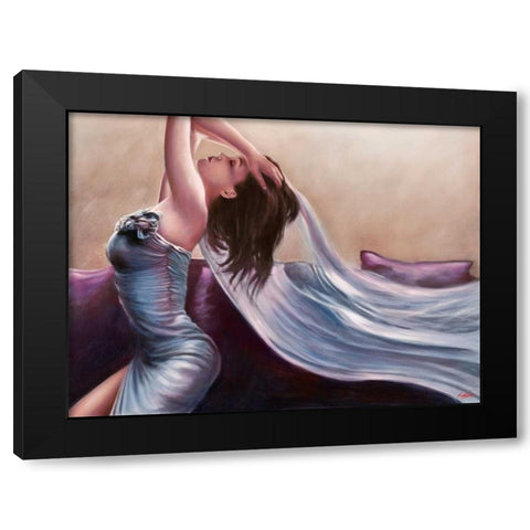 Cristelle Black Modern Wood Framed Art Print with Double Matting by Silver, John