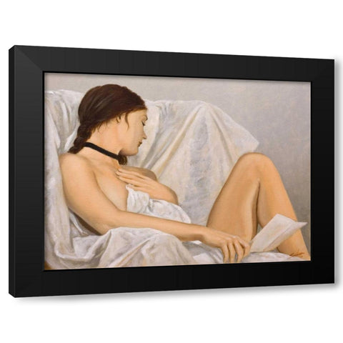 The Letter Black Modern Wood Framed Art Print with Double Matting by Silver, John