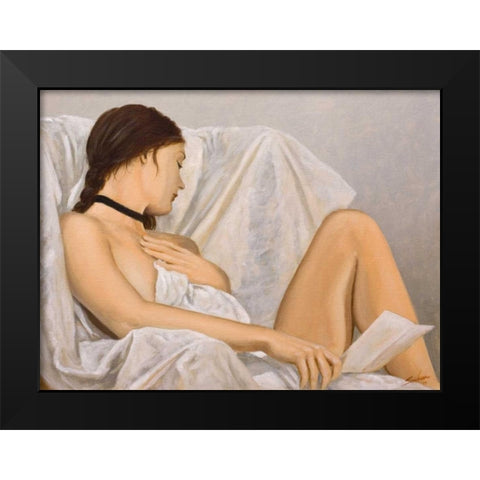 The Letter Black Modern Wood Framed Art Print by Silver, John