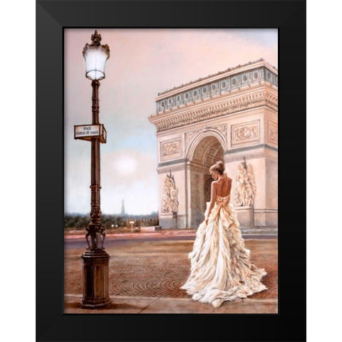 Romance in Paris II Black Modern Wood Framed Art Print by Silver, John
