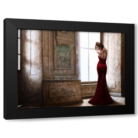At the Palace Black Modern Wood Framed Art Print with Double Matting by Silver, John