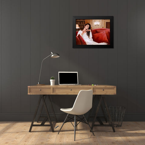 A sweet memory Black Modern Wood Framed Art Print by Silver, John