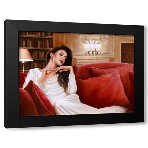 A sweet memory Black Modern Wood Framed Art Print by Silver, John