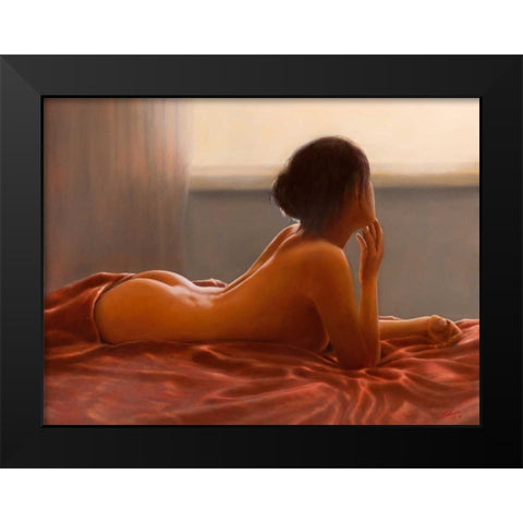 Morning Light Black Modern Wood Framed Art Print by Silver, John